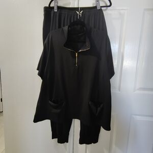 Women’s Plus Size 7X (26) Black 2-Piece Lounge Set / Scrub Style Set – Stretch